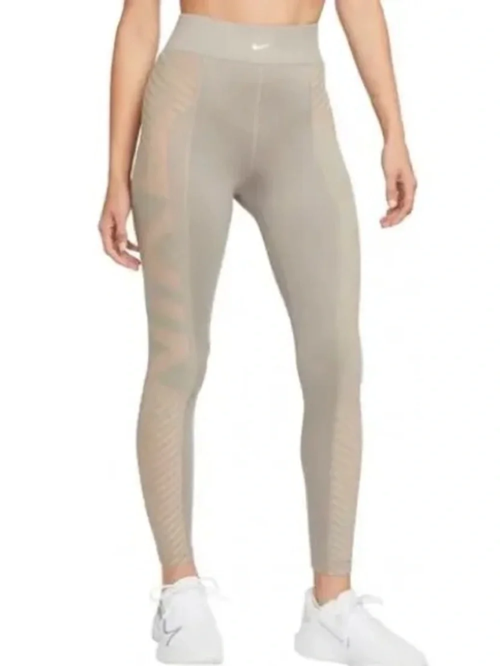 Nike Pro ThermaFit ADV High Waisted Workout Leggings - Women’s Large Biege BNWT